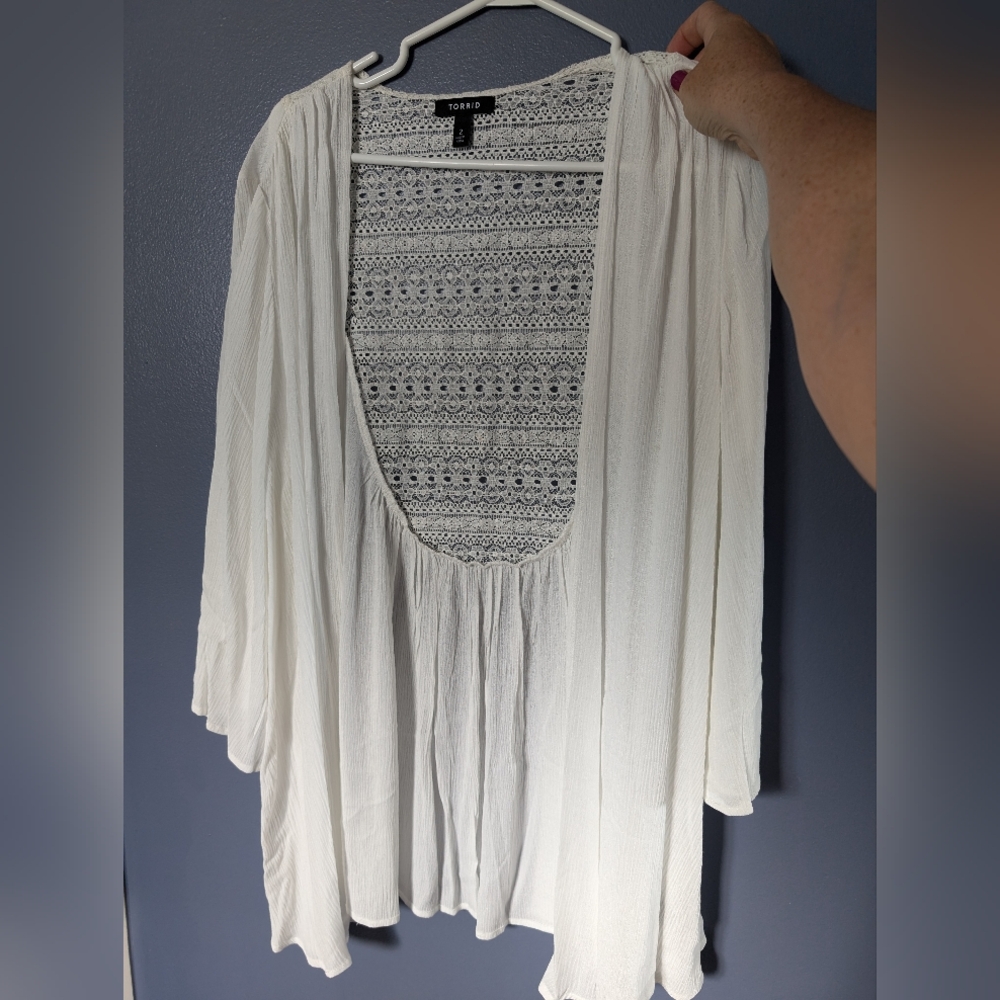Torrid Cream Lace Cardigan - Picture 2 of 3
